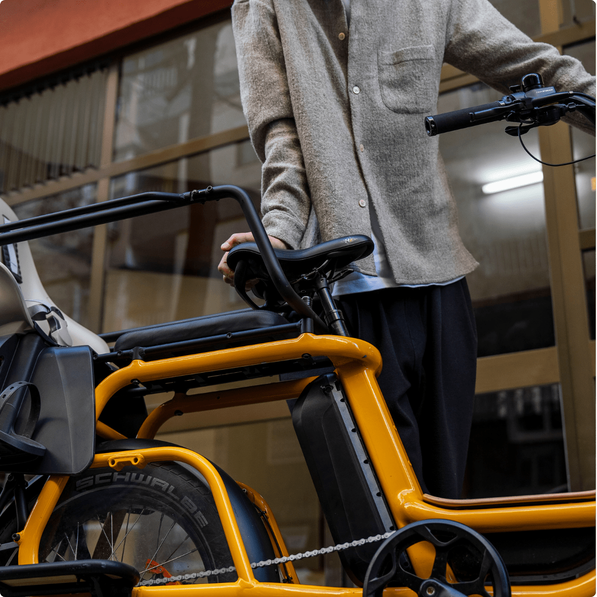 Ritmic Jumbo - vélo électrique cargo longtail - ElwingStandardJaune Ambré