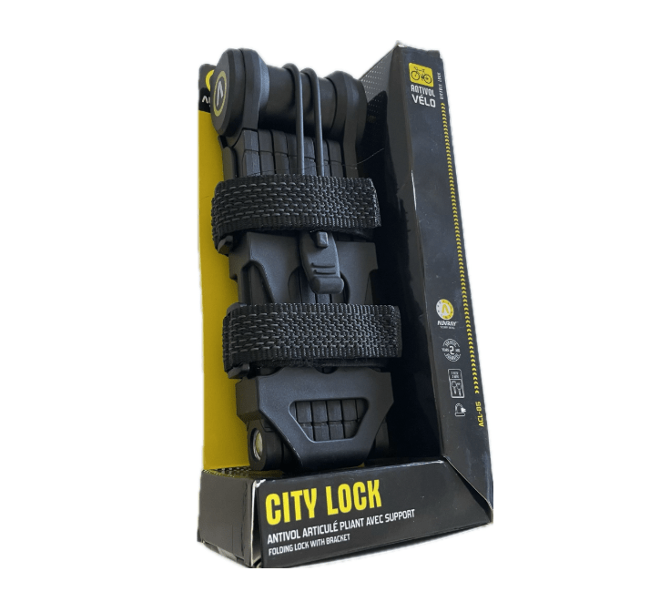 Antivol pliable articulé Auvray City Lock 360 Pro avec support - Sécurité 8/10 (ART**) - Elwing
