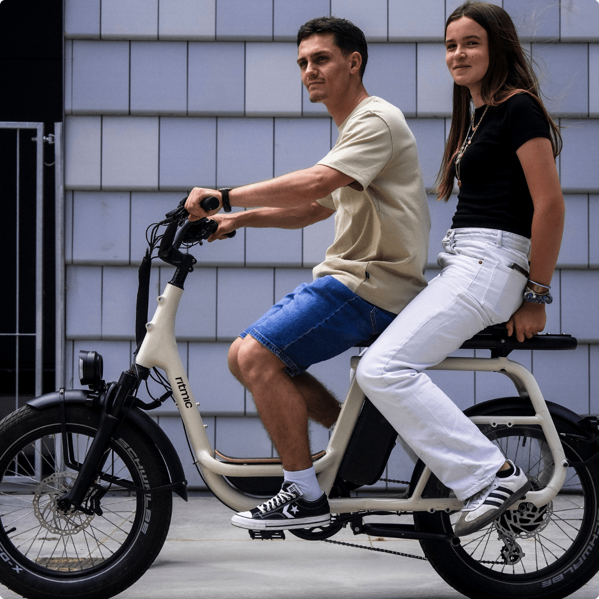 Ritmic Duo - vélo électrique cargo biplace - ElwingStandardBlanc Perlé 